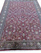 FINE PURE SILK TEHRAN DESIGN CARPET, 265cm x 185cm