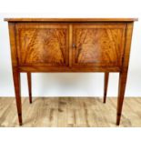 SIDE CABINET, 94cm W x 48cm D x 88cm H, early 20th century American satinwood with a pair of doors