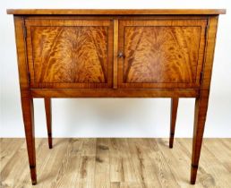 SIDE CABINET, 94cm W x 48cm D x 88cm H, early 20th century American satinwood with a pair of doors
