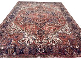 PERSIAN HERIZ CARPET, 333cm x 257cm.