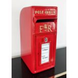 FAUX POST BOX, 24cm x 40cm x 46cm, painted metal, lockable.