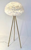 FEATHER CLOUD FLOOR LAMP, 168cm x 60cm diameter, tripod stand.