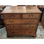 CHEST, 92cm W x 49cm D x 85cm H, George III oak with five drawers.