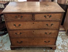 CHEST, 92cm W x 49cm D x 85cm H, George III oak with five drawers.