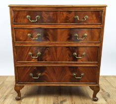 CHEST, 78cm W x 48cm D x 88cm H, Georgian style mahogany with four drawers and cabriole supports.