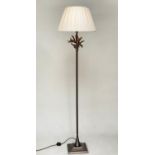 HEATHFIELD & CO CORAL STANDARD LAMP, with plated shade, 180cm H.