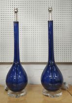 JULIAN CHICHESTER AVIGNON TABLE LAMPS, a pair, 69cm H, blue finish. (2)