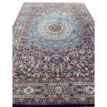 FINE PURE SILK TEHRAN DESIGN CARPET, 280cm x 190cm.