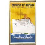ALFRED CROCKER LEIGHTON (1901-1965), 'Empress of India, Canadian Pacific', lithograph, 110cm x 71cm,