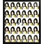 AFTER ANDY WARHOL (1928-1987) 'Mick Jagger', a framed set of thirty lithographic postcards, 85cm x
