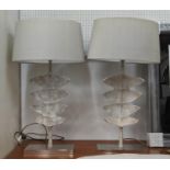 PORTA ROMANA GIACOMETTI LEAF TABLE LAMPS, a pair, with Porta Romana shades, 78cm H. (2)