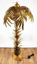 MAISON JANSEN STYLE FLOOR LAMP, palm tree design, gilt metal, 160cm H.