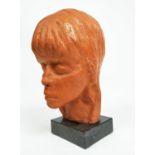 CHRISTIAN LEROY (1931-2007), 'Young woman', terracotta, 41cm H, on marble base. (Subject to ARR -