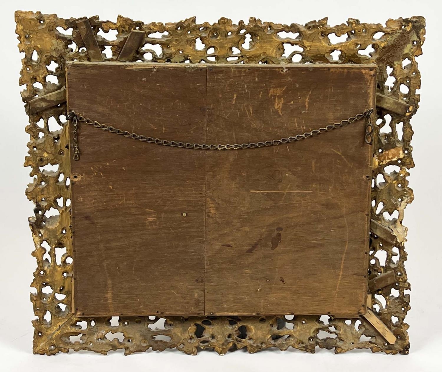 WALL MIRROR, 19th century Florentine giltwood vine leaf design frame with a rectangular bevelled - Bild 3 aus 5