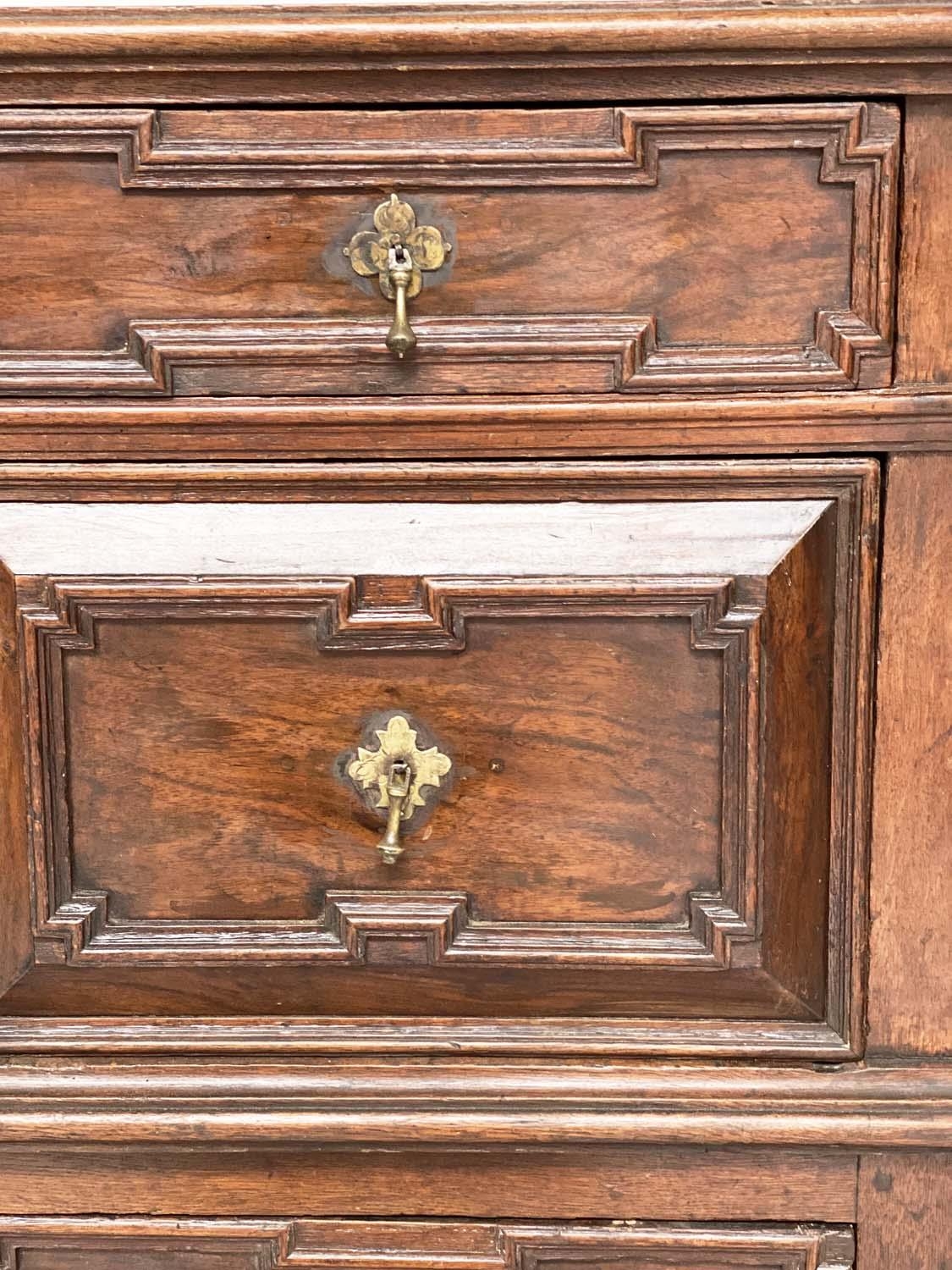 WILLIAM AND MARY CHEST, English 17th century oak with four long drawers, and moulded fronts in two - Bild 11 aus 13
