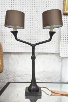 VAUGHAN TABLE LAMP, 36cm W x 64cm H overall including shades.