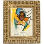 PABLO PICASSO, Donna Studio per les Demoiselles D'Avignon, rare pochoir signed in the plate,