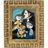 PABLO PICASSO, Maternita E Arancia, rare pochoir, edition: 200, suite: Venti Pochoirs, Milan, French