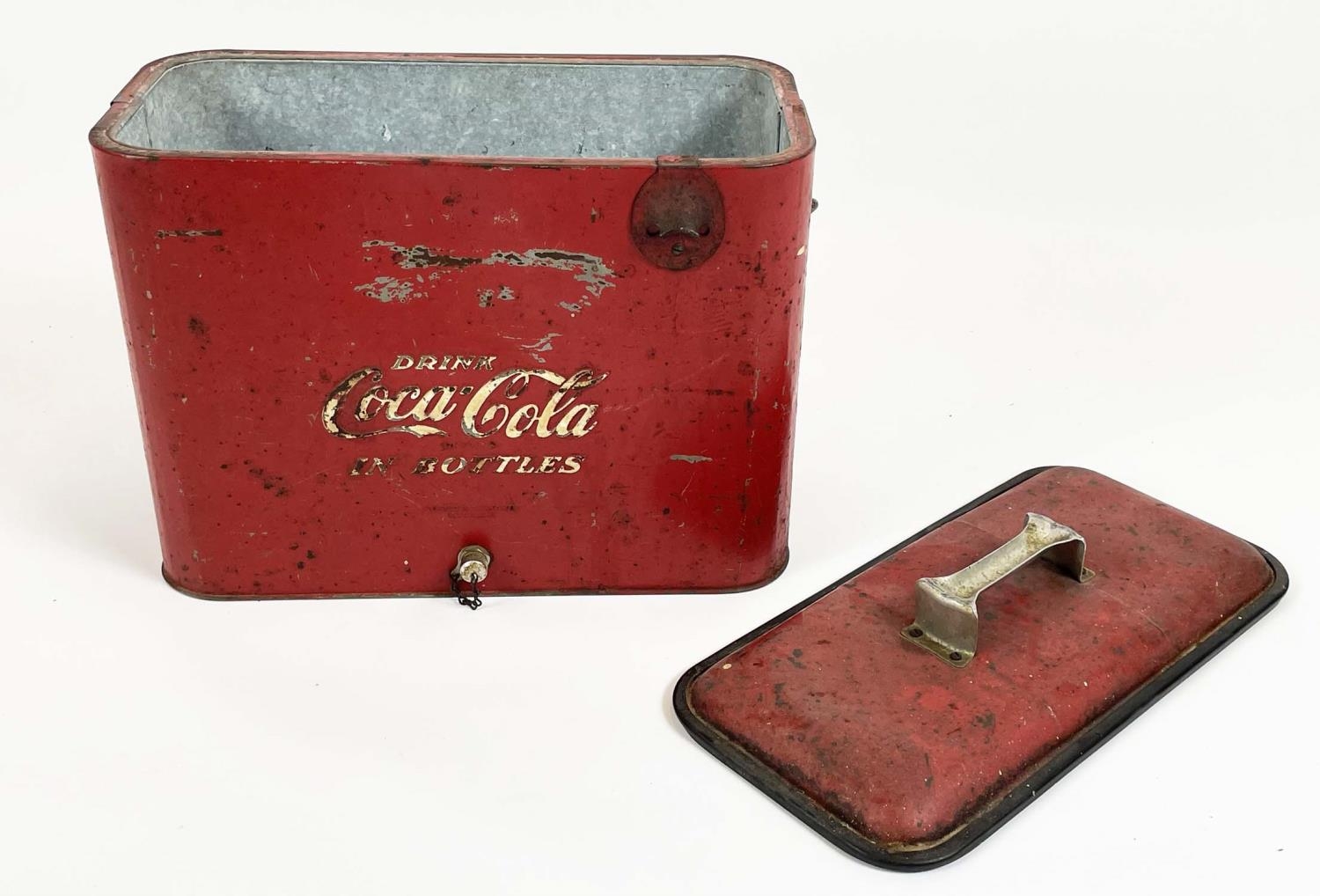 COCA COLA PORTABLE BOTTLE COOLER, 1960's, 48cm x 25cm x 42cm H. - Image 2 of 8