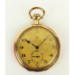 AN OMEGA 14CT GOLD GENTS POCKET WATCH, inscribed 'Grand Prix, Paris 1900' serial number '4441256',