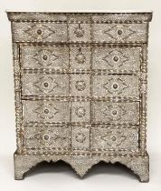 SYRIAN COMMODE, late 19th century/early 20th century Syrian hardwood, bone, mother of pearl and