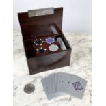 RALPH LAUREN BOXED POKER CHIPS, 18cm x 13cm x 10cm H.