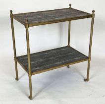 VAUGHAN SIDE ETAGERE, 53cm x 59cm H x 33cm, with shagreen style top and undertier.