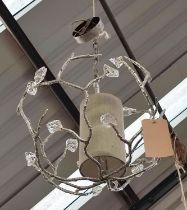 PORTA ROMANA BLOSSOM CEILING LIGHT, with Porta Romana shade, 70cm drop.