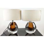 HEATHFIELD & CO TABLE LAMPS, a pair, with shades, 52cm. (2)
