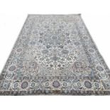 FINE SIGNED PART SILK PERSIAN NAIN CARPET, 305cm x 207cm.