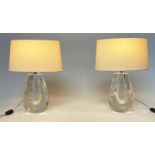 TABLE LAMPS, a pair, Heathfield and Co 'Anya', solid glass free blown base, 49cm H. (2)