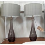 WATERFORD CRYSTAL TABLE LAMPS, a pair, with shades, 69cm H. (2)