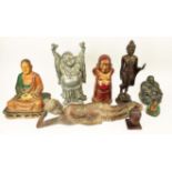 COLLECTION OF ASSORTED BUDDHA FIGURES, of various materials and ages, etc. (8)