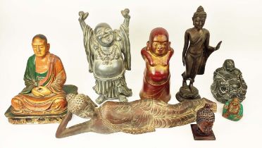 COLLECTION OF ASSORTED BUDDHA FIGURES, of various materials and ages, etc. (8)