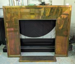 FIRE SURROUND, 141cm x 117.5cm, brass.