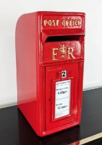 FAUX POST BOX, 24cm x 40cm x 46cm, painted metal, lockable.