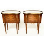 LAMP TABLES, a pair, French Traditional style mahogany and gilt metal galleried and mounted, each