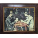 AFTER PAUL CEZANNE (French 1839-1906), 'The card players', print, 75cm x 87cm, framed.