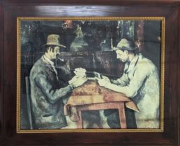AFTER PAUL CEZANNE (French 1839-1906), 'The card players', print, 75cm x 87cm, framed.