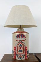 OKA LAMP, including shade, 54cm high, 18cm diameter