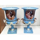 VASES, a pair, Sevres style, glazed ceramic, 47.5cm x 33cm x 30cm. (2)