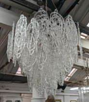 CHANDELIER, with abstract scribble droplets, 82cm W.