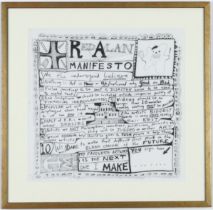 GRAYSON PERRY, Red Alan Manifesto, My favourite artwork is the one I make next, handkerchief, 38cm x