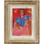 HENRI MATISSE, Portrait in colours of a woman, signed in the plate, off set lithograph, vintage