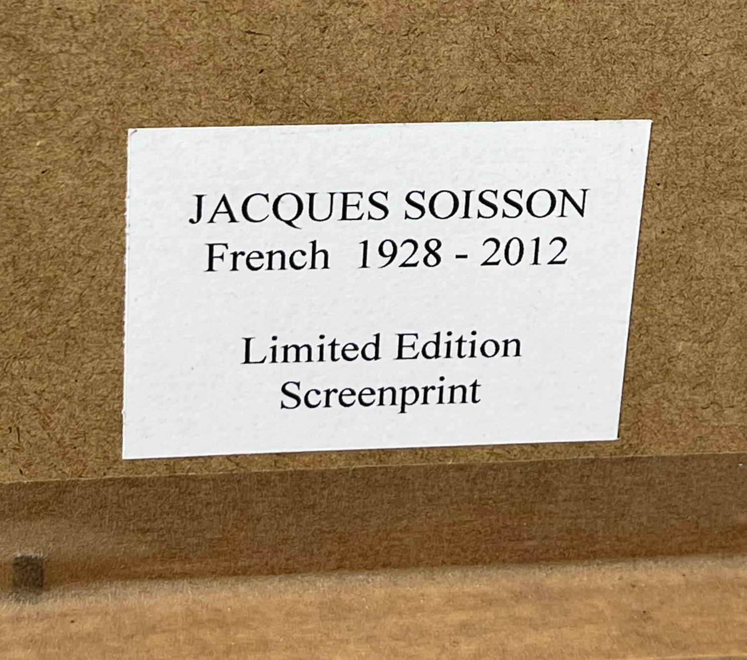 JACQUES SOISSON (1928-2012) Abstract, screenprint, 56cm x 39cm, framed. - Bild 3 aus 3