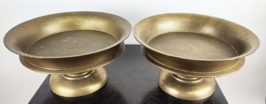 TRINKET DISHES, a pair, gilt metal, 50cm x 25.5cm. (2)