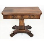 TEA TABLE, 71cm H x 92cm W x 45cm D, William IV mahogany with foldover top.