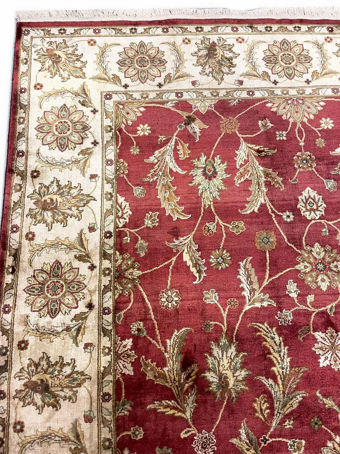 FINE INDIAN MAHARA SILK RUG, 243cm x 153cm. - Image 2 of 2