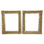PICTURE FRAMES, a pair, 19th century giltwood and gesso, 117cm x 97cm. (2)