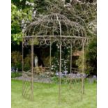 ARCHITECTURAL GARDEN PERGOLA, 300cm H x 225cm diam., Regency style, metal frame with aged finish.